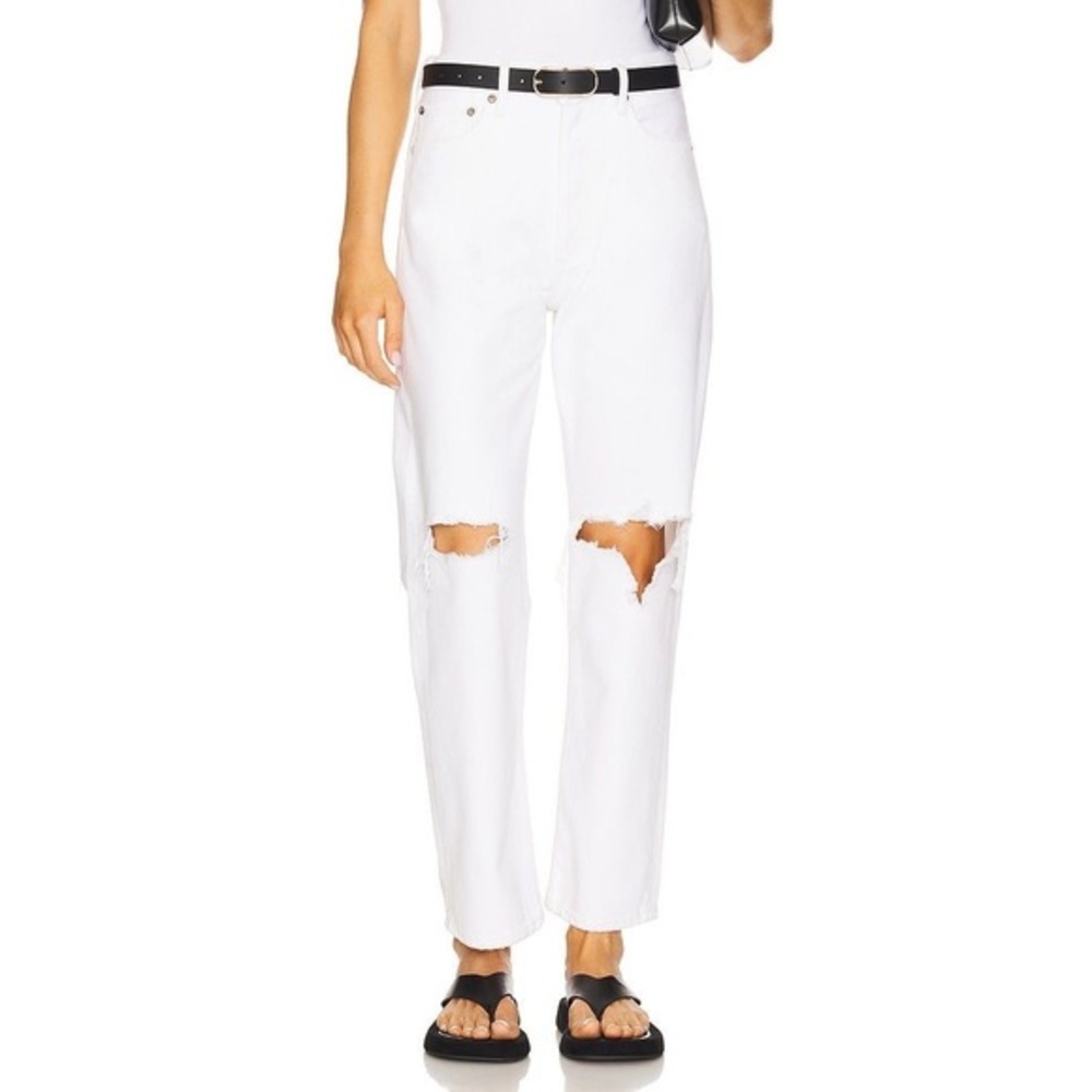 AGOLDE 90’s Jean Mid Rise Loose Fit Women’s‎ Size 25 White Distressed Denim